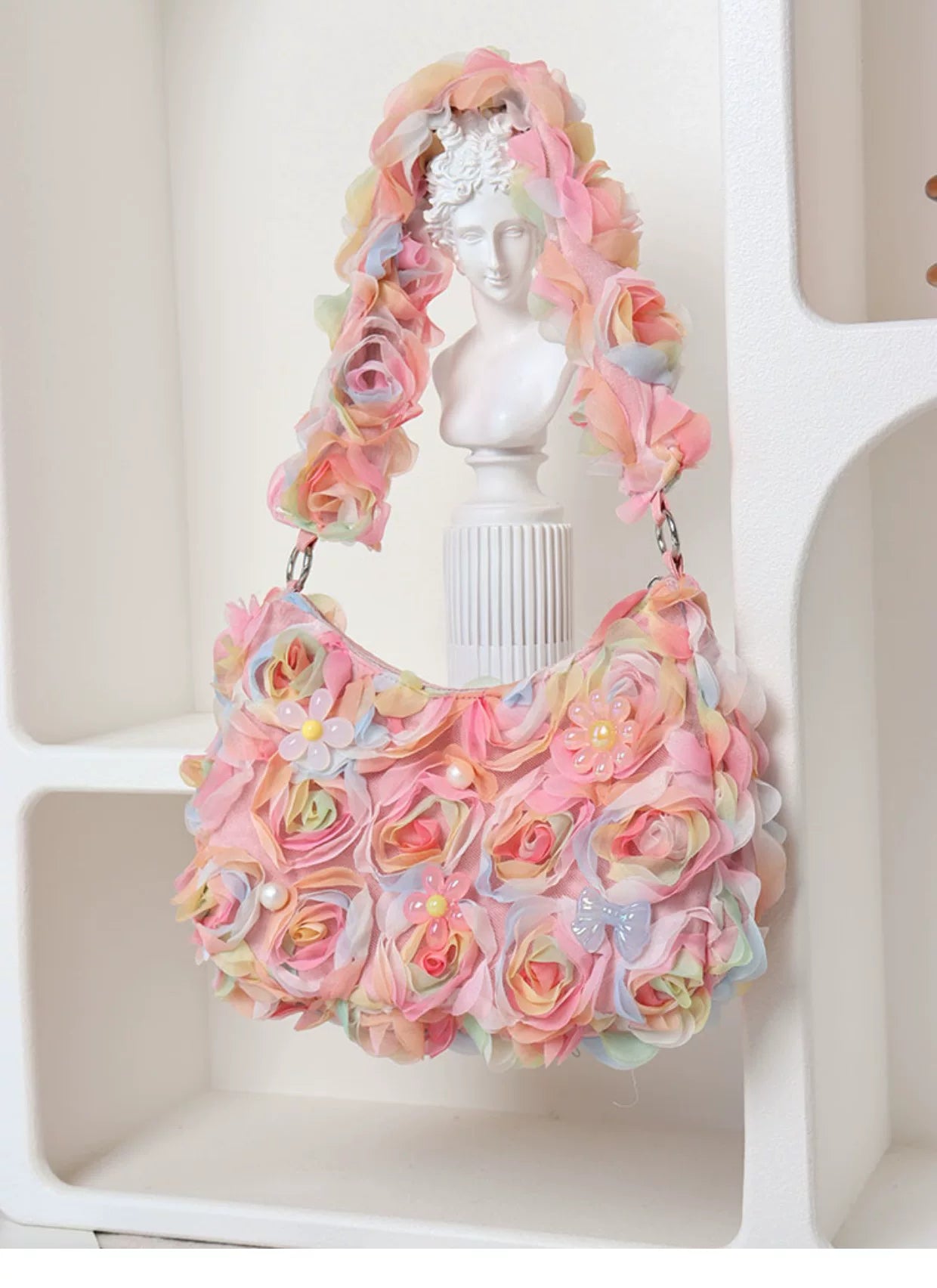 Ombre Floral Mesh Shoulder Bag |  | Three Fleas