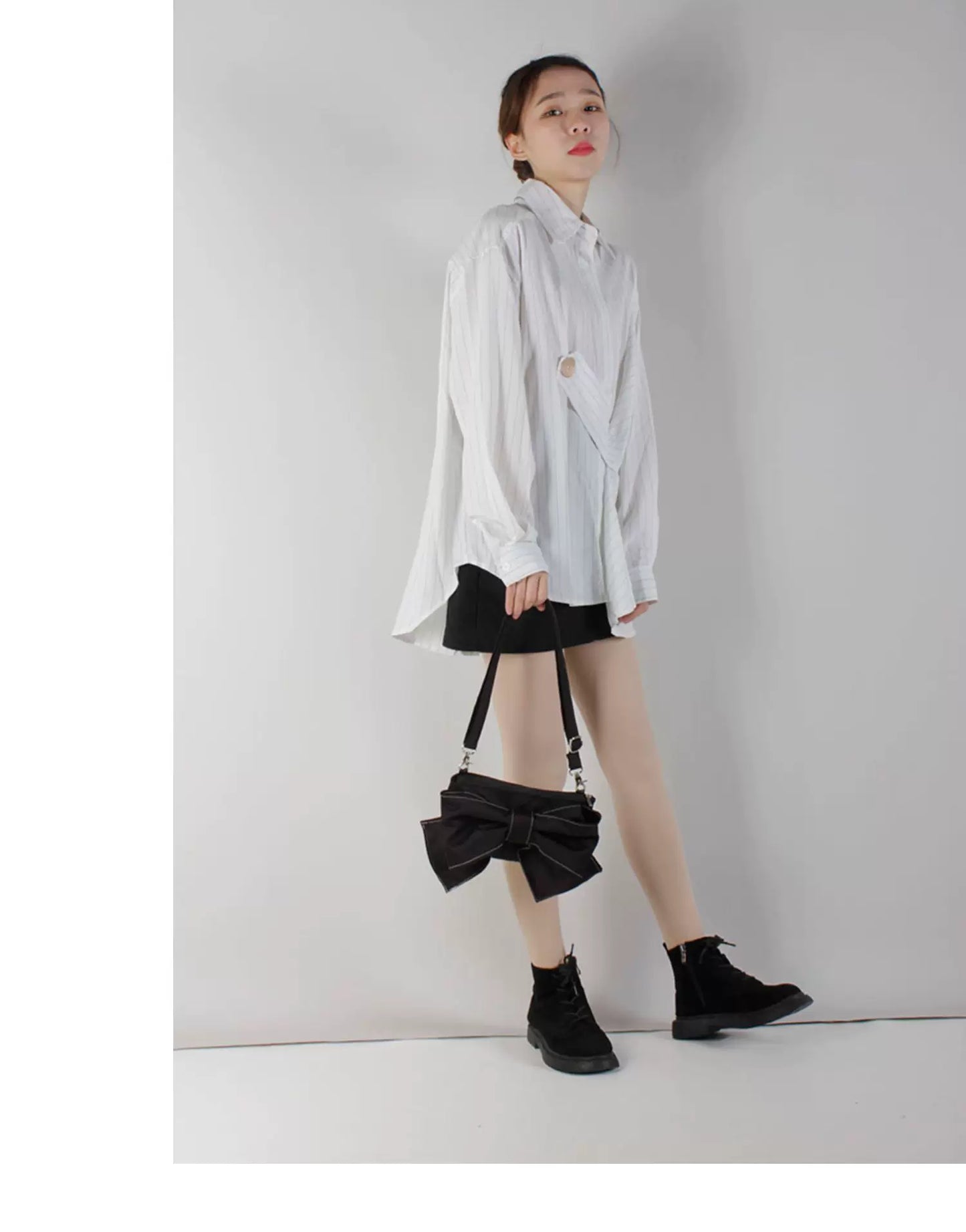 Black Bow Satin Shoulder Bag | Bag | Three Fleas