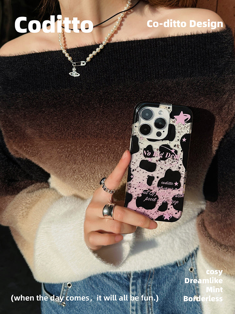 Pink Strawberry Star Cow Phone Case