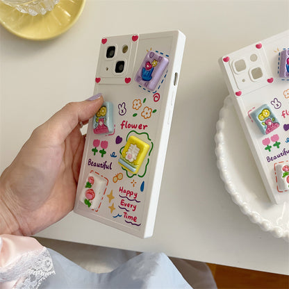 Square 3D Card Flower Phone Case