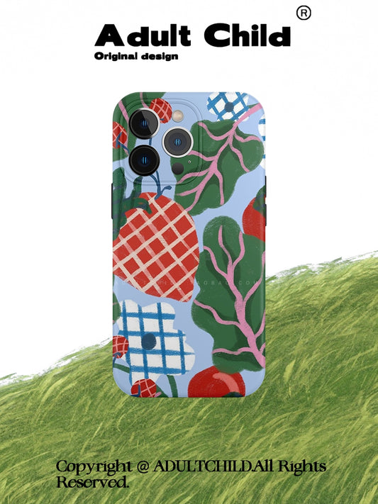 Summer Sweet Strawberry Plaid Phone Case