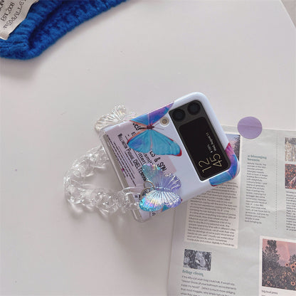 Fluorescent blue butterfly Galaxy Z-Flip3/4 phone case