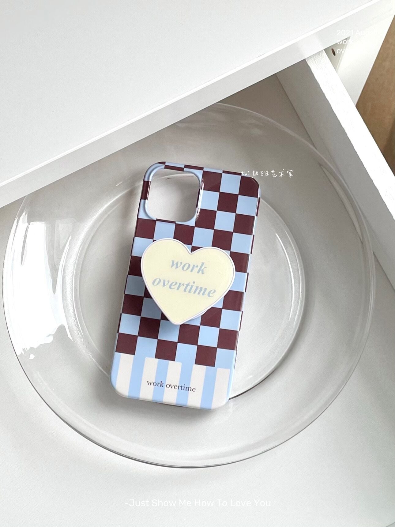 Blue and Brown Checkerboard Phone Case