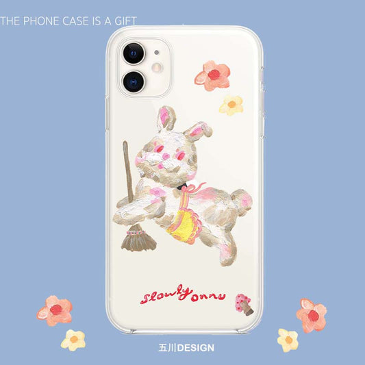 Oil Painting Pink Bunny Phone Case