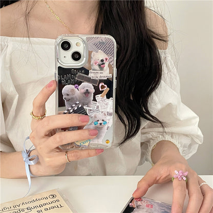 [ Meme Case ] Smile cat and dog mirror phone case | phone accessories | Three Fleas