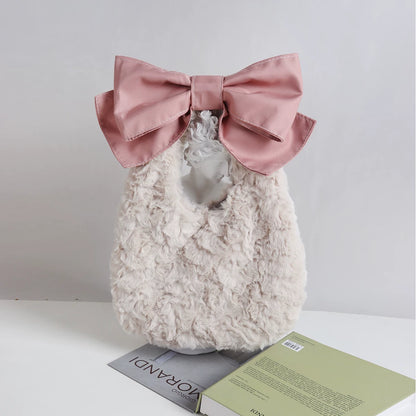 Fluffy Faux Fur Bow Handbag |  | Three Fleas