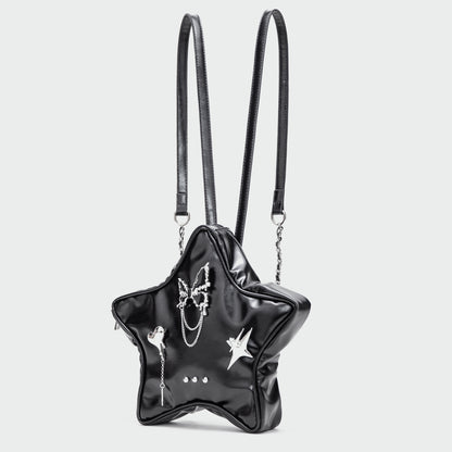 Y2k Gothic black star shape backpack