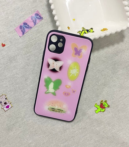 Y2K Pink Butterfly Cat Princess Phone Case