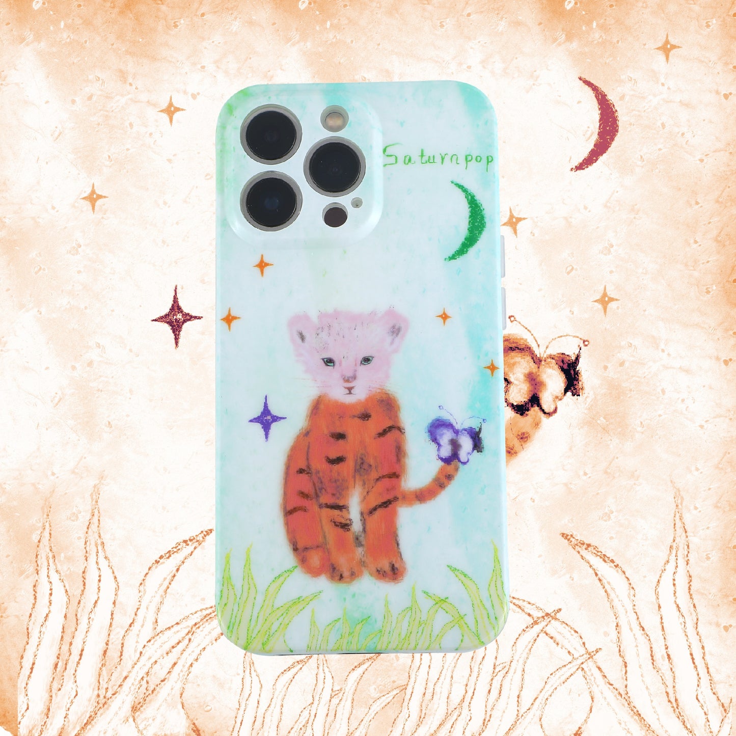 「Original」Sketching lion cub in the moonlight phone case