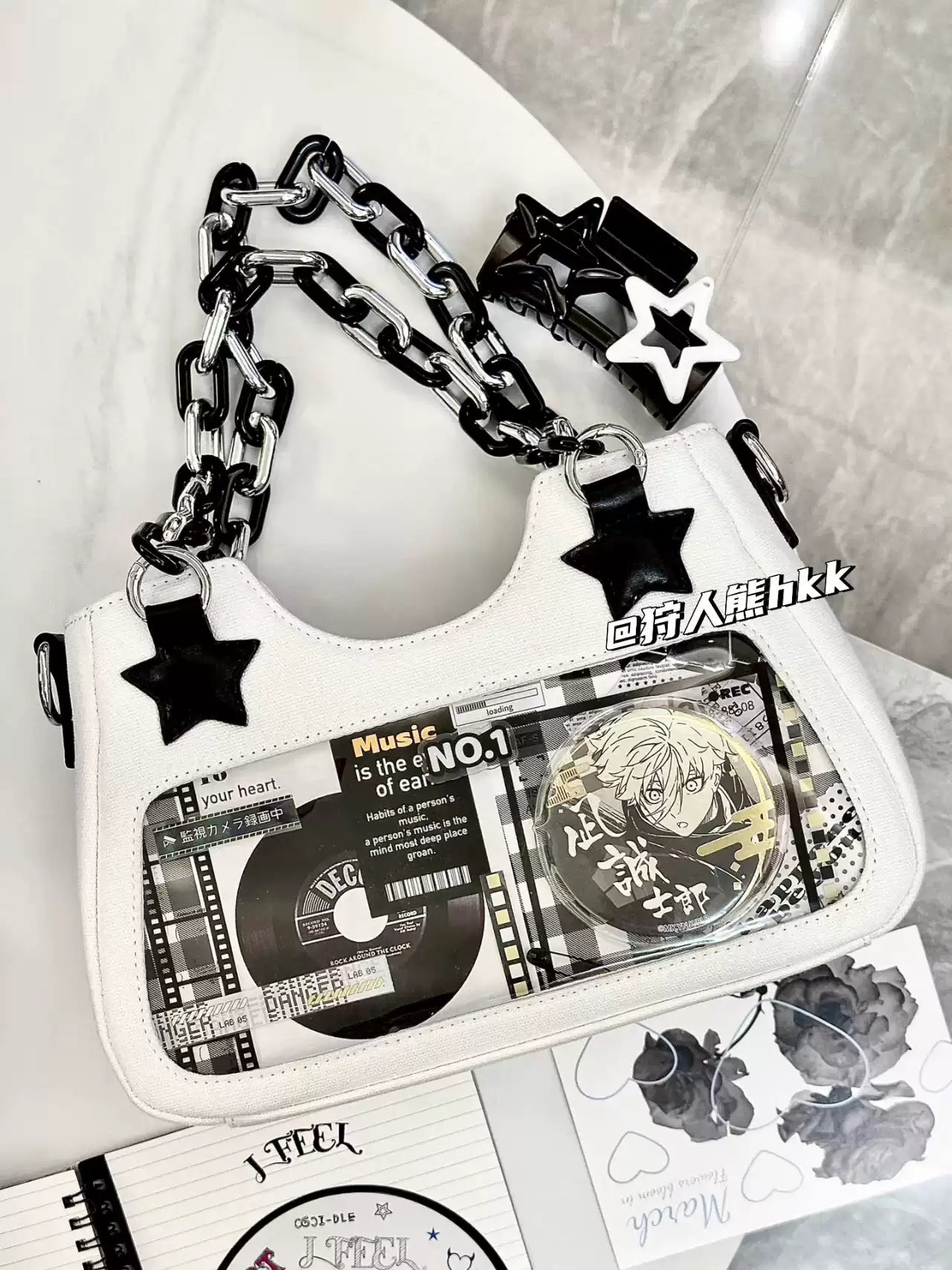 Y2k Pink Star Denim Ita-bag
