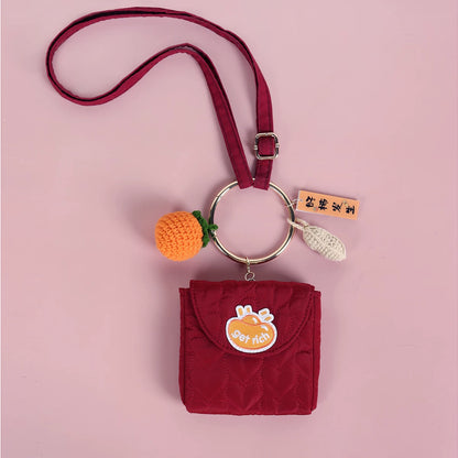 Lucky Red Quilted Mini Crossbody Bag | Bag | Three Fleas
