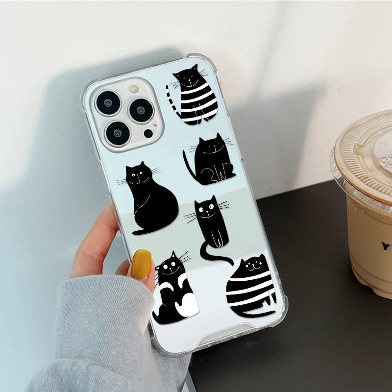 Black cats mirror phone case