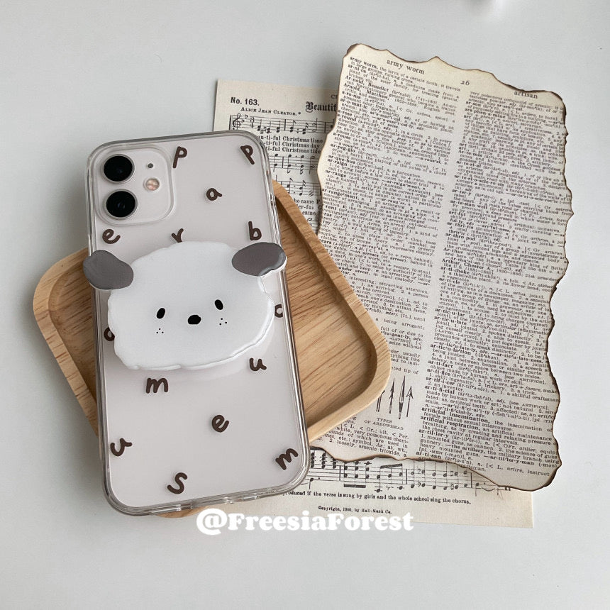 Maltese Phone Stand with Letters Print Phone Case