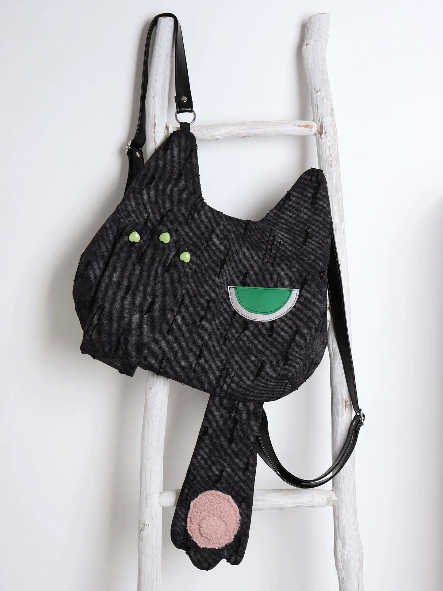 Grumpy Black Cat Convertible Backpack | Bag | Three Fleas