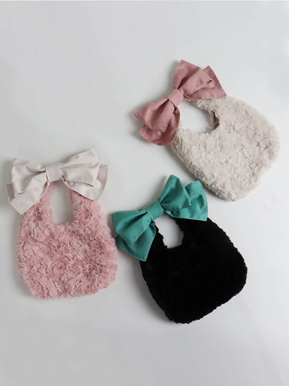 Fluffy Faux Fur Bow Handbag |  | Three Fleas