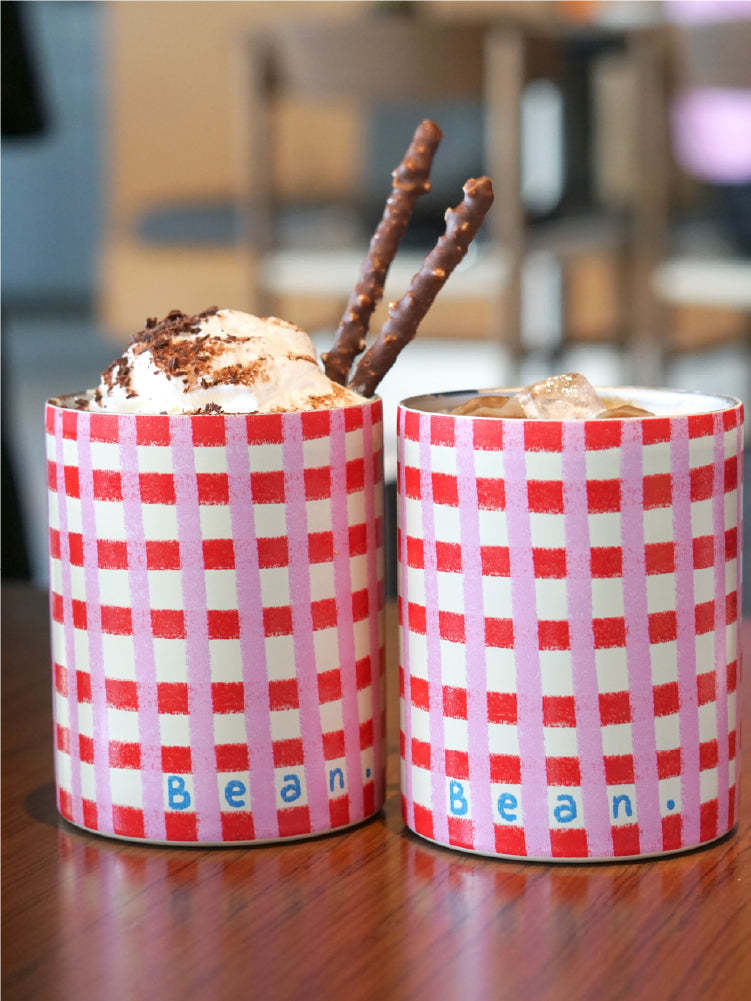 Pink Plaid Insulated Coffee Travel Mug