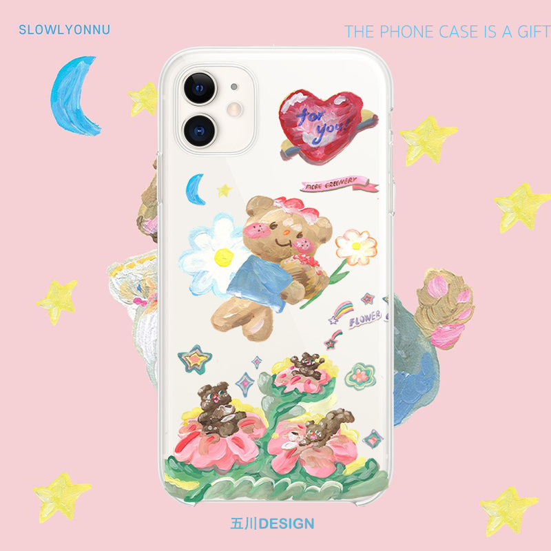 Oil Painting Cute Bear Puppy Phone Case