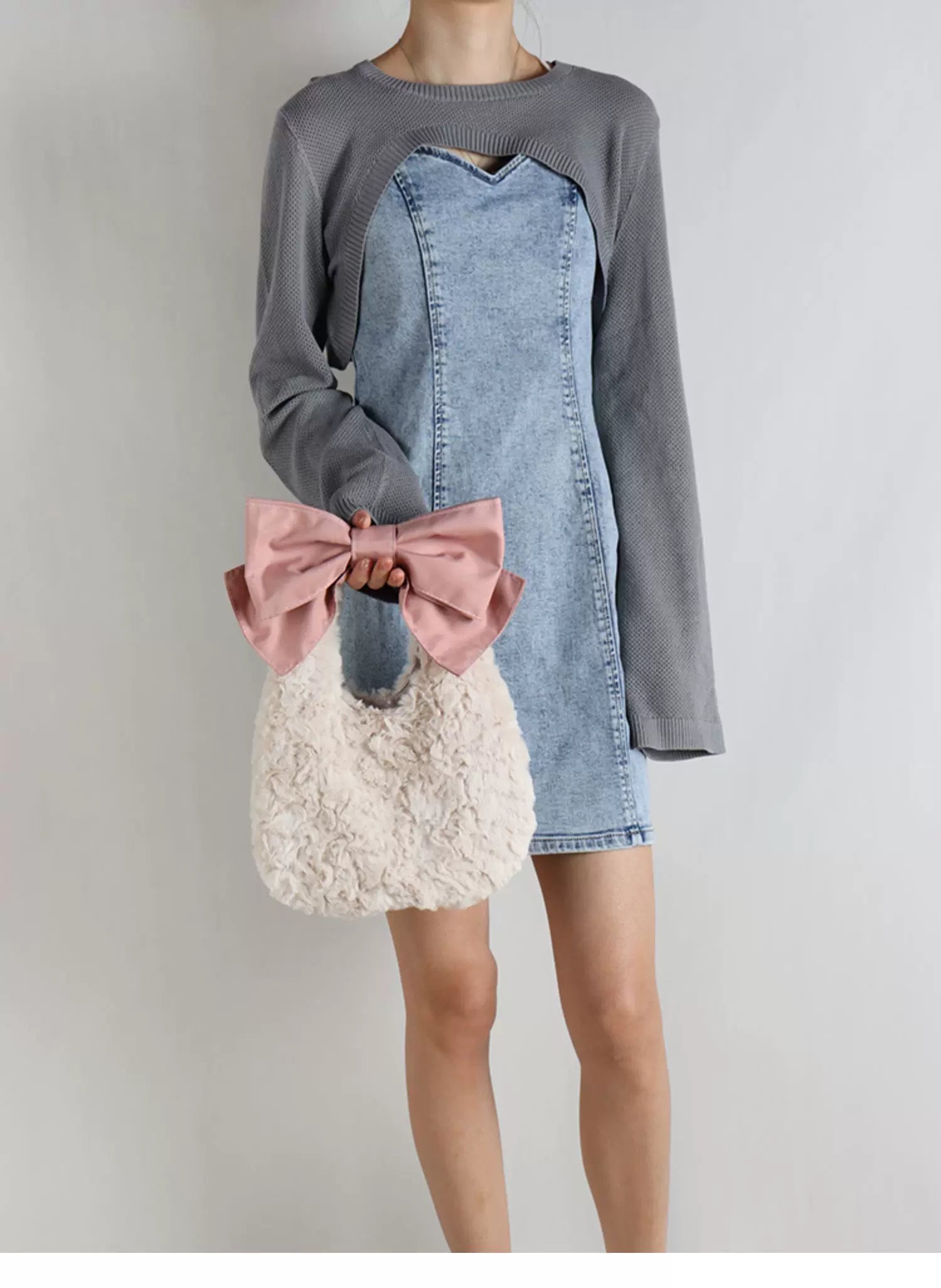Fluffy Faux Fur Bow Handbag |  | Three Fleas