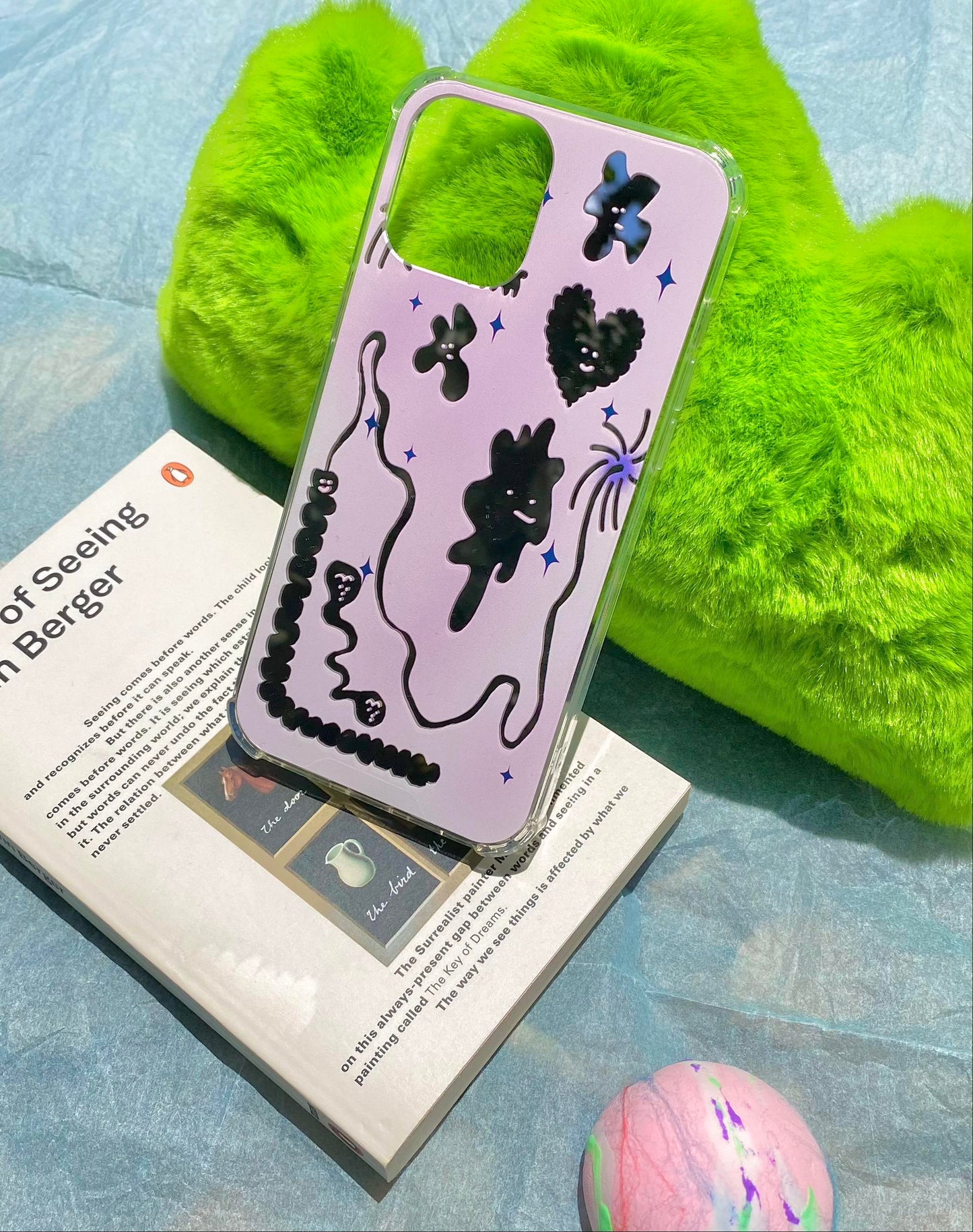 Y2k Pink Purple Heart Mirror Phone Case