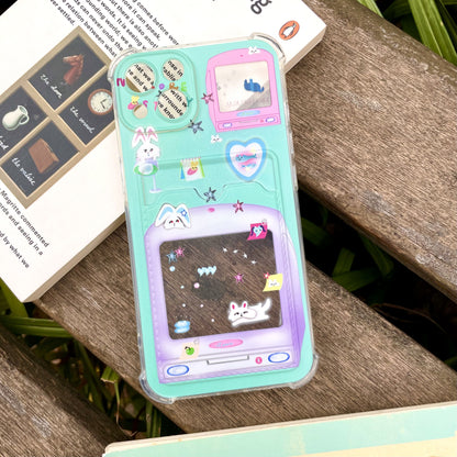 Retro 90's Game Rabbit Phone Case with Card Slot