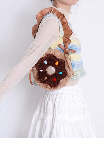Fluffy Donut Crossbody Bag | bag | Three Fleas