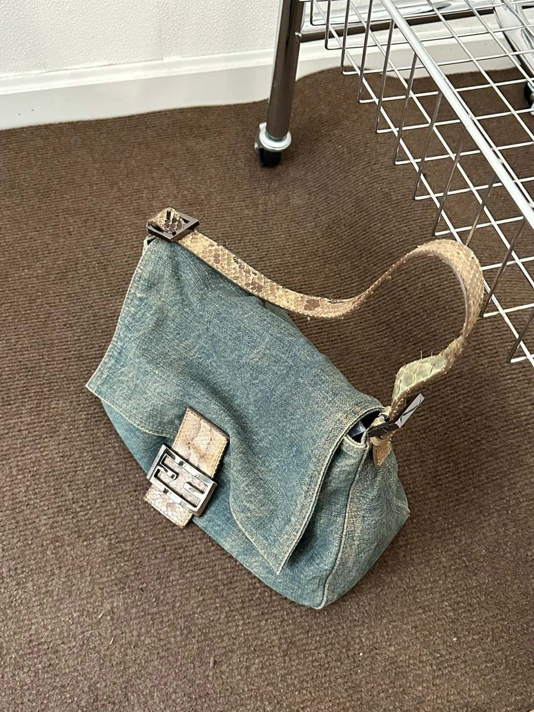 Vintage Denim Shoulder Bag