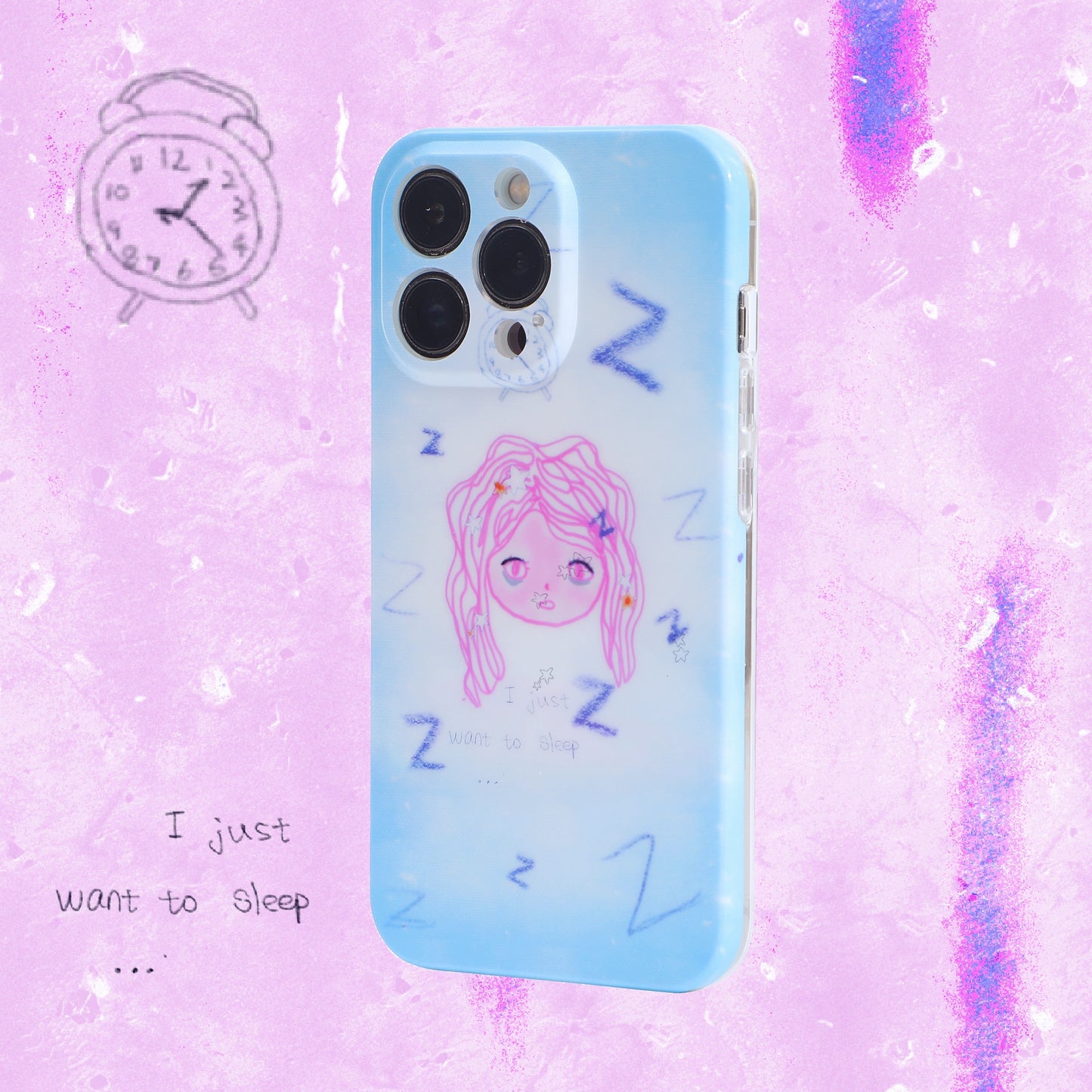 「Original」Blue Gradient Snooze Girl Phone Case