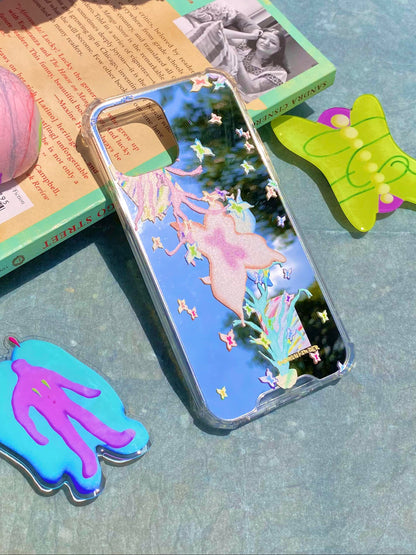 Y2k Pink Butterfly Tree Mirror Phone Case