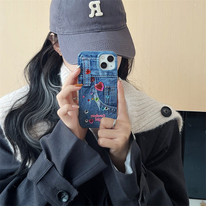 Cowboy girl IMD print jeans pattern phone case