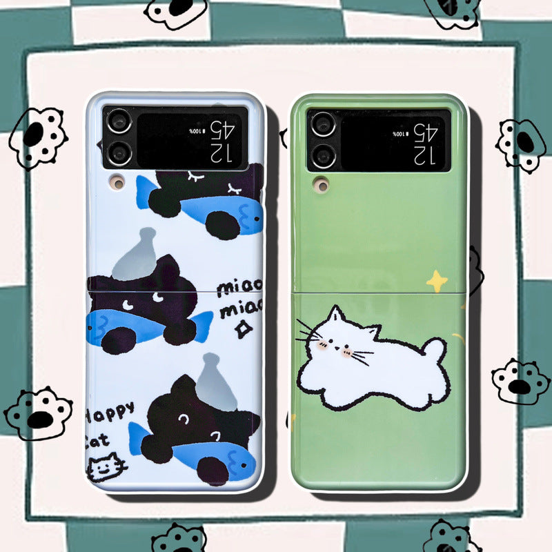 Carton Cute Cat Galaxy Z-Flip3/4 Phone Case
