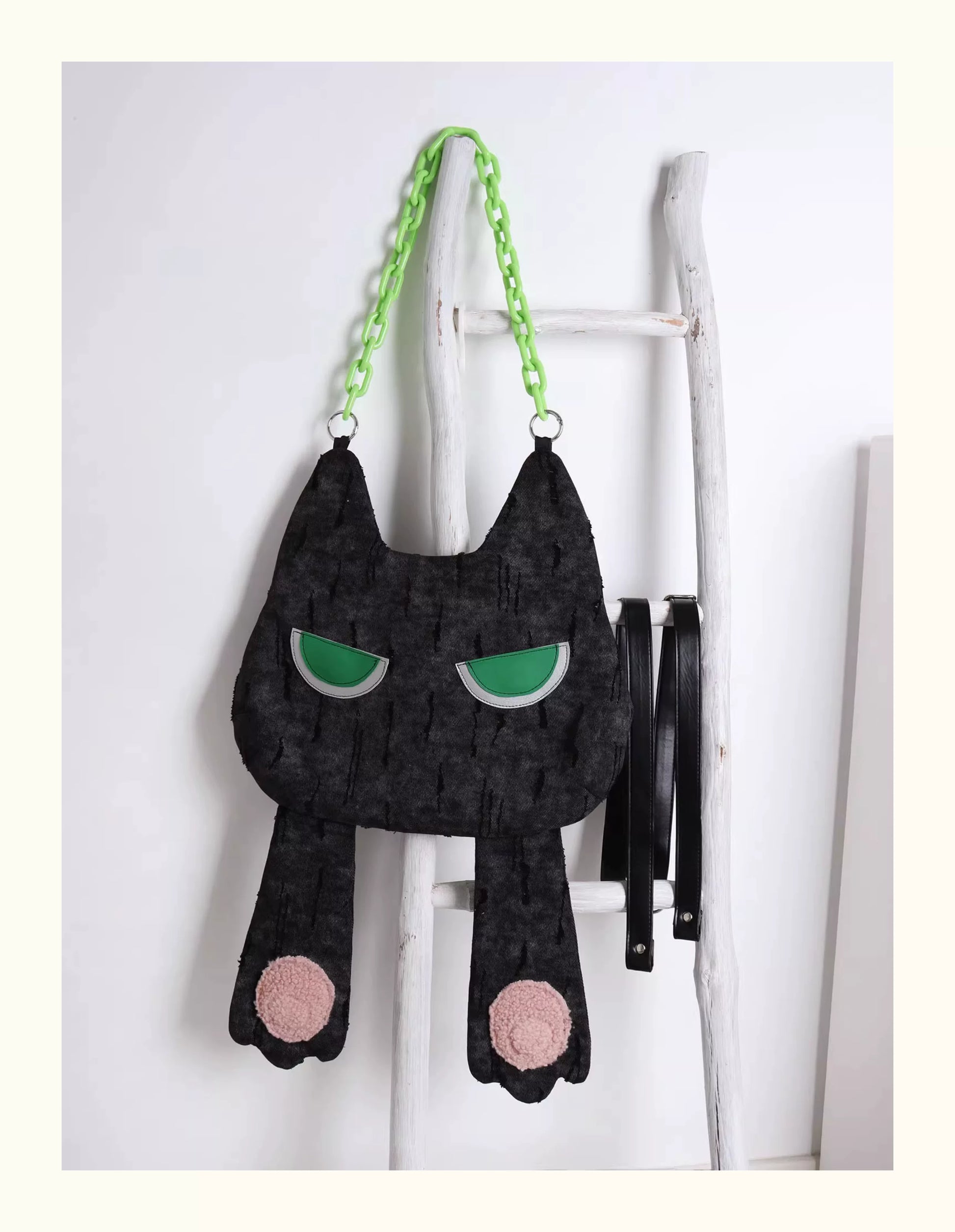Grumpy Black Cat Convertible Backpack | Bag | Three Fleas