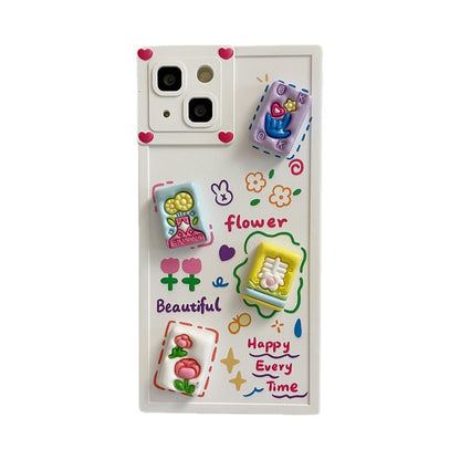 Square 3D Card Flower Phone Case