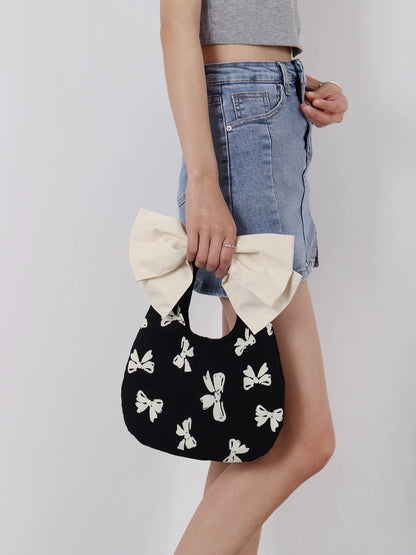 Bow-Print Convertible Handbag
