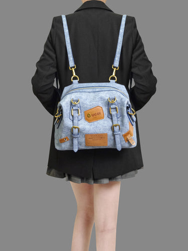 Retro Patch Rivet Shoulder Bag