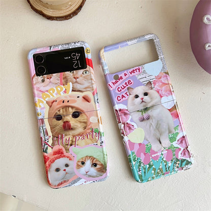 [ Meme Case ] Kitty party Samsung Galaxy Z Flip3/4 phone case