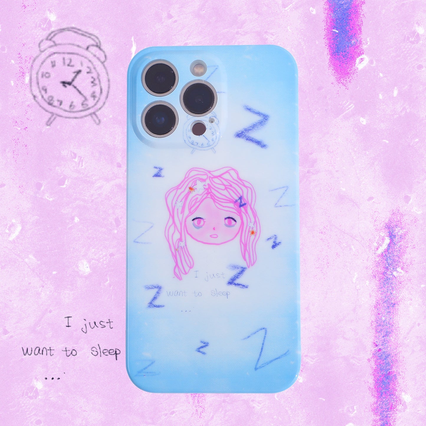 「Original」Blue Gradient Snooze Girl Phone Case