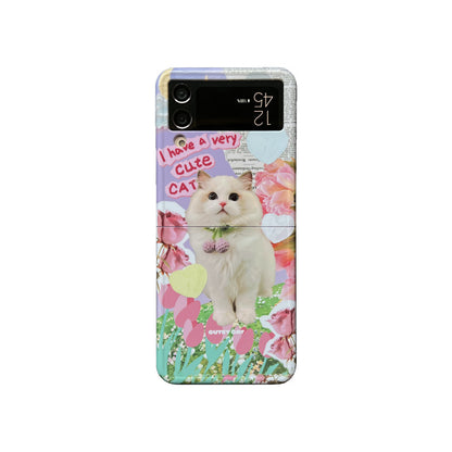 [ Meme Case ] Kitty party Samsung Galaxy Z Flip3/4 phone case