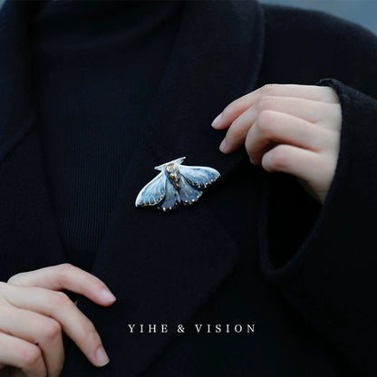 Handmade Ceramic Moth Brooch
