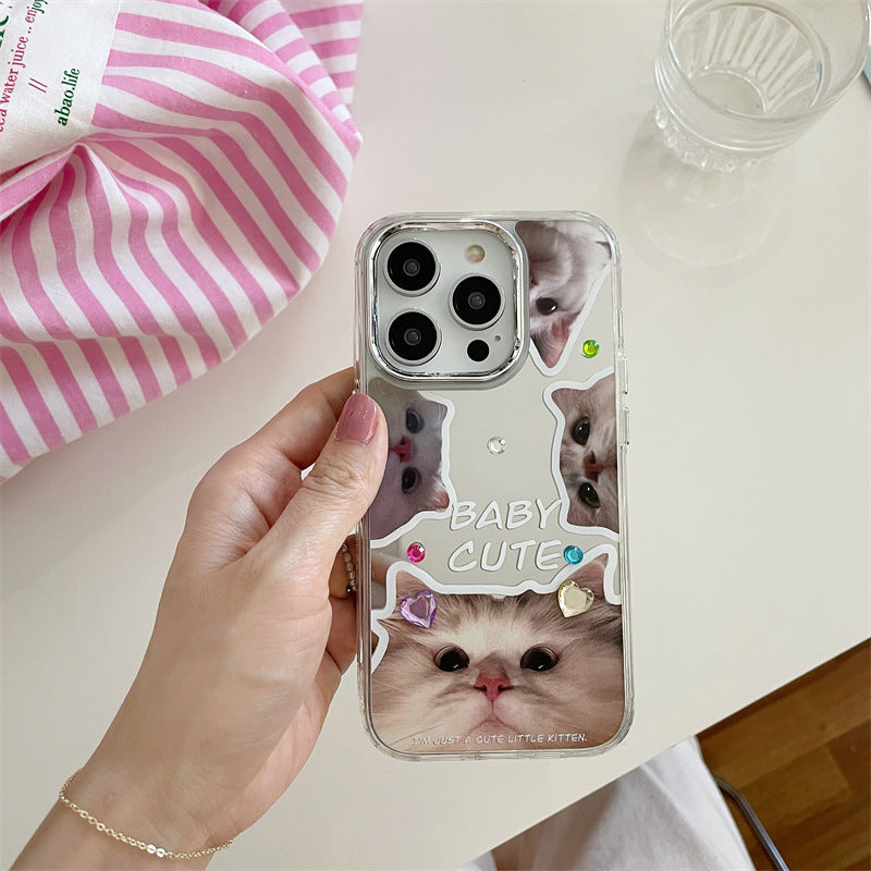 [ Meme Case ] Baby cute cat mirror phone case