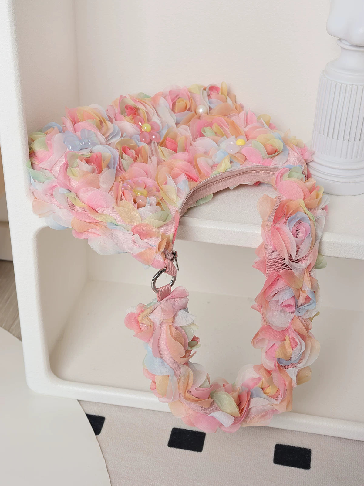 Ombre Floral Mesh Shoulder Bag |  | Three Fleas