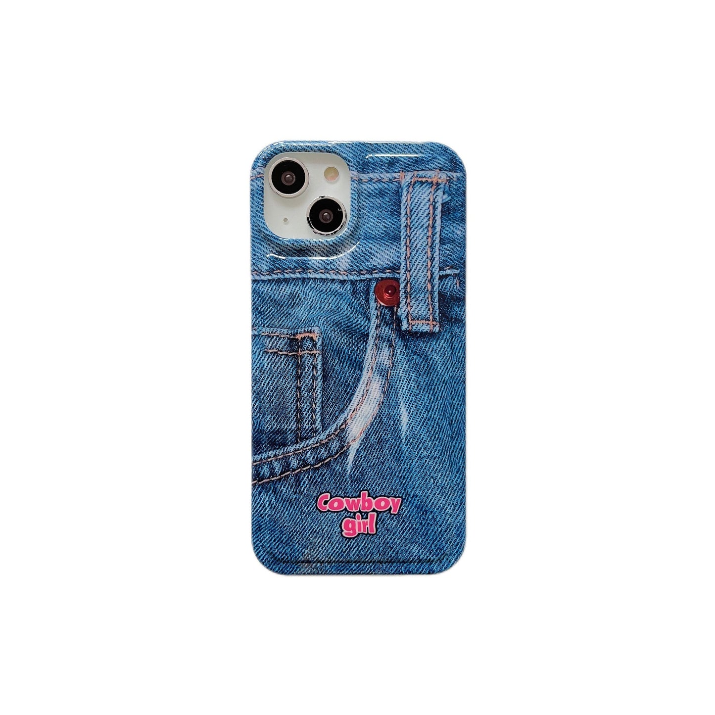 Cowboy girl IMD print jeans pattern phone case