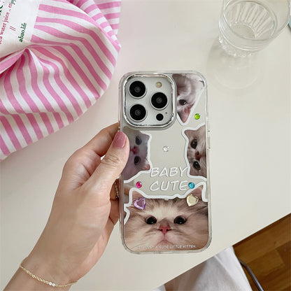 [ Meme Case ] Baby cute cat mirror phone case