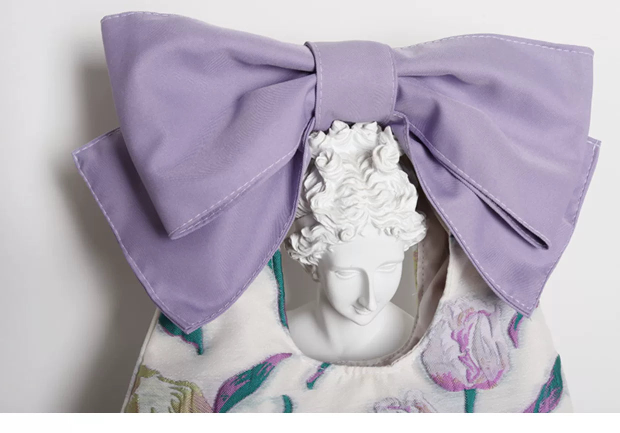 Bow-Print Convertible Handbag