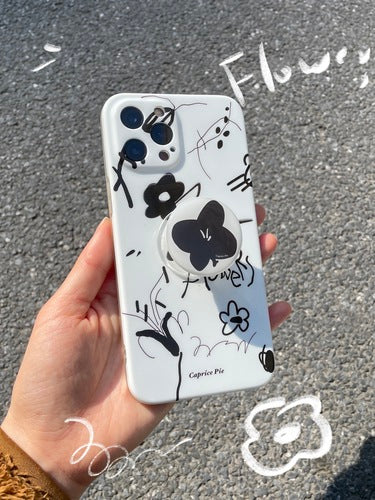 Black and White Graffiti Flower Phone Case