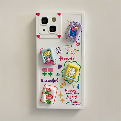 Square 3D Card Flower Phone Case