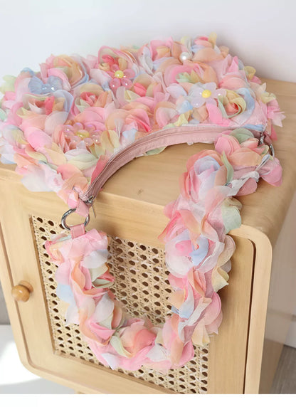 Ombre Floral Mesh Shoulder Bag |  | Three Fleas