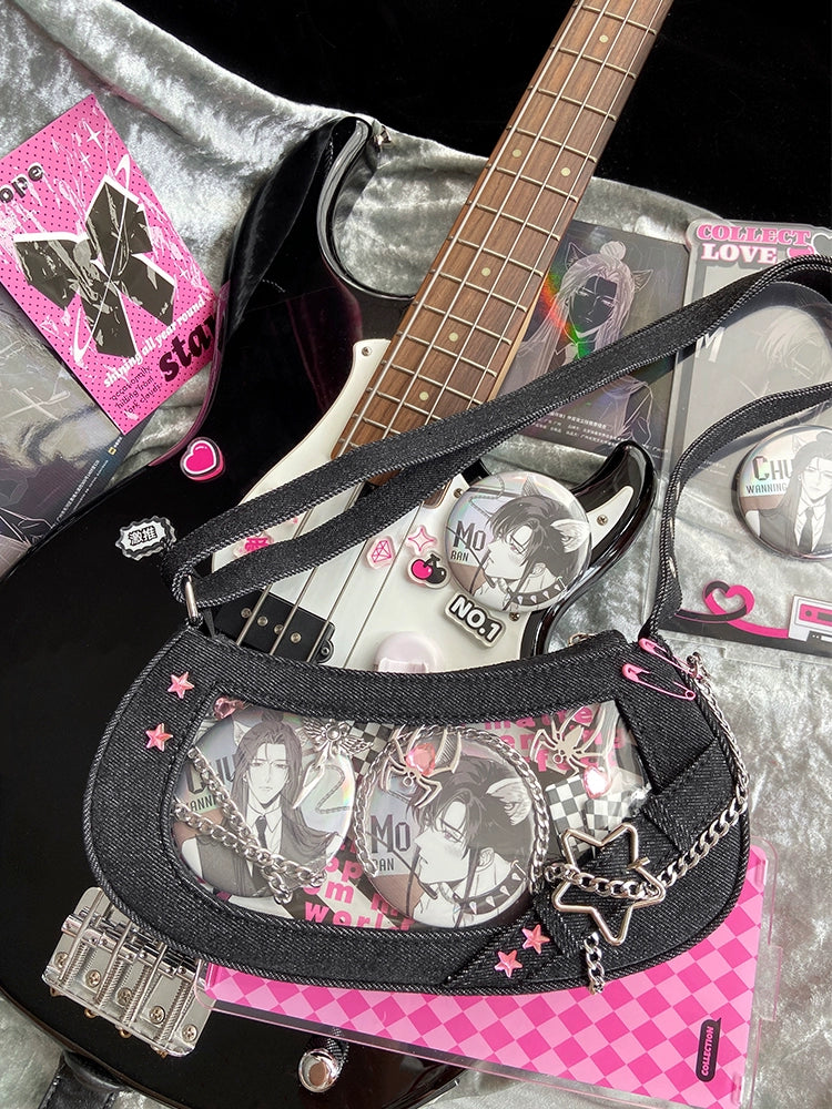 Star Chain Denim Ita-Bag | Bag | Three Fleas Star Chain Denim Ita-Bag | Bag | Three Fleas