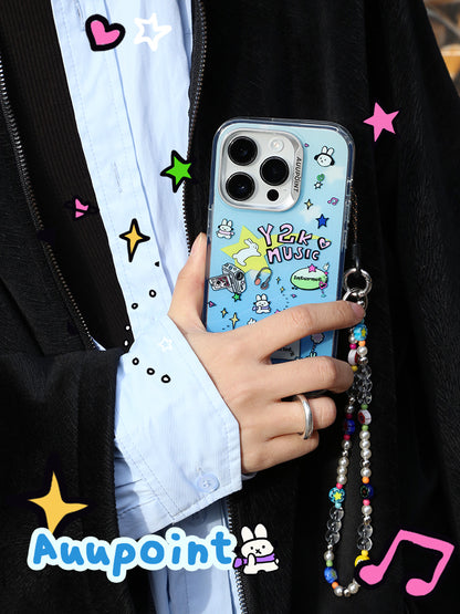 Y2k Rabbit Stars Print Blue Phone Case