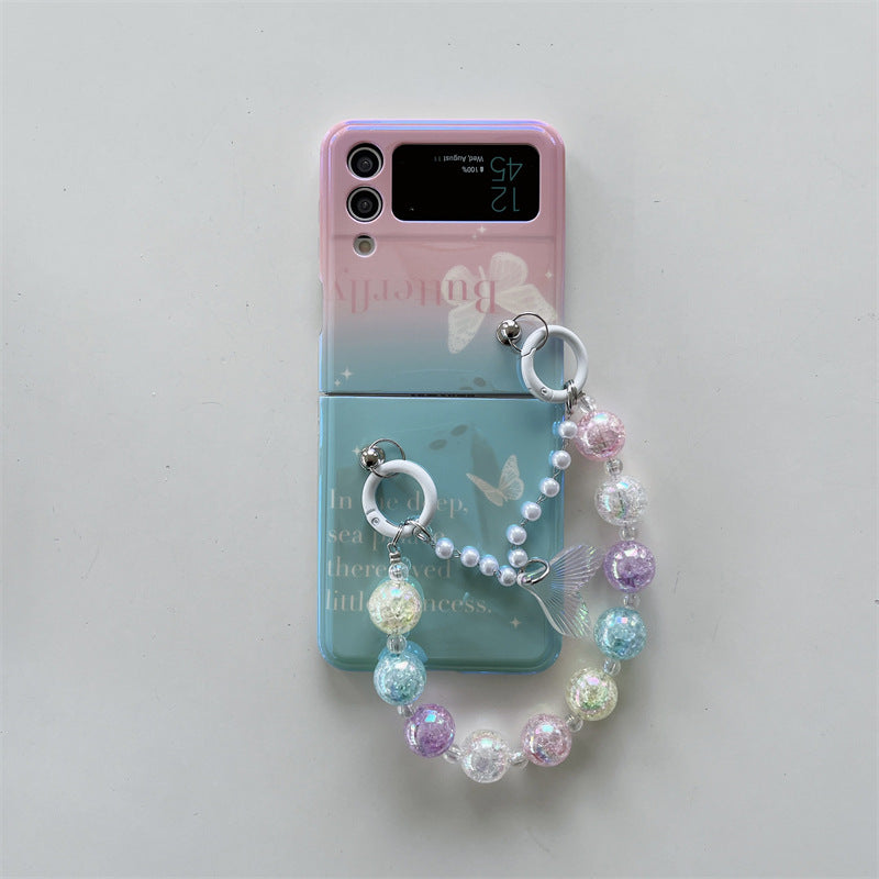 Pink Green Butterfly Galaxy Z Flip3/4 Phone Case