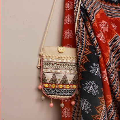 Boho Geometric Embroidered Crossbody Bag
